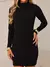 Vestido Feminino Gola Alta Manga Longa Moda Inverno - loja online