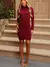 Vestido Feminino Gola Alta Manga Longa Moda Inverno - loja online