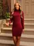 Vestido Feminino Gola Alta Manga Longa Moda Inverno na internet
