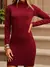 Imagem do Vestido Feminino Gola Alta Manga Longa Moda Inverno