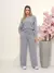 Conjunto De Lanzinha Blusa Manga Longa e Calça Pantalona - Seuconfortotche