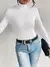 Maré&Cia Blusa Gola Alta Cacharrel Manga Longa Tecido Liso Segunda Pele Suplex Toque de Poliamida - Seuconfortotche