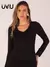 Blusa Segunda Pele Manga Longa Feminina Gola V Térmica Peluciada Frio Inverno Qualidade Premuim - Seuconfortotche