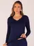 Blusa Segunda Pele Manga Longa Feminina Gola V Térmica Peluciada Frio Inverno Qualidade Premuim - loja online