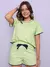 Vendedor IndicadoPijama Feminino Manga Curta Margaridas Verde - Seuconfortotche