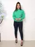 Trico blusa manga longa com tranca moda outono e inverno - comprar online