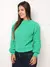 Trico blusa manga longa com tranca moda outono e inverno - comprar online