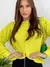 Trico blusa manga longa com tranca moda outono e inverno