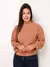 Trico blusa manga longa com tranca moda outono e inverno - Seuconfortotche