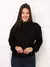 Trico blusa manga longa com tranca moda outono e inverno