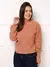 Trico blusa manga longa com tranca moda outono e inverno - loja online
