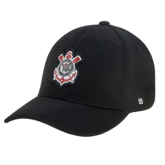 Boné Corinthians Escudo Bordado Licenciado Aba Curva Preto - comprar online