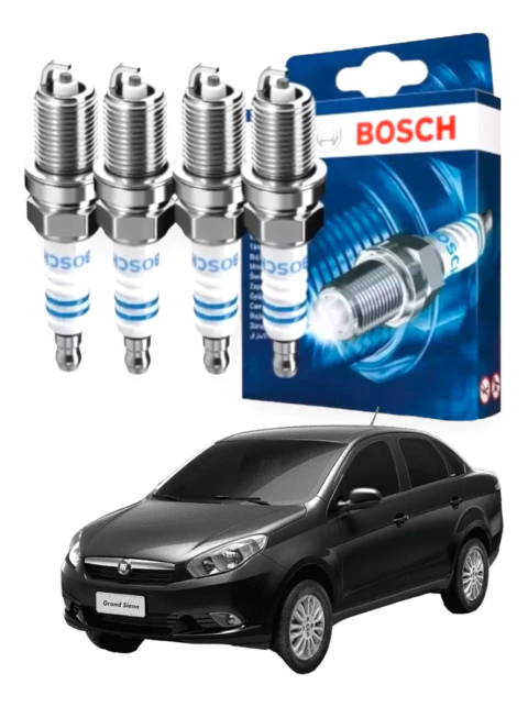 Kit 4 Bujias Bosch Fiat Siena 1.3 1.4 8v Motor Fire