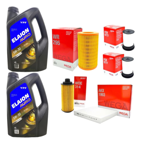 Kit Aceite Ypf 5w30 + 5 Filtros S10 2019 2020 2021 2022 2023
