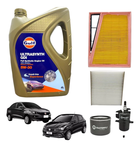 Kit 4 Filtros Fiat Argo Cronos Pulse + Aceite Gulf 5w30