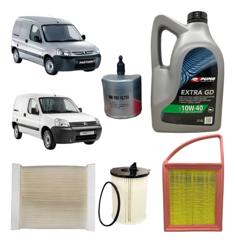 Kit 4 Filtros Partner Berlingo 1.6 8v Hdi Aceite Puma 10w40