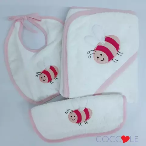 Set de Toallón + Babero + Babita - Abeja - comprar online