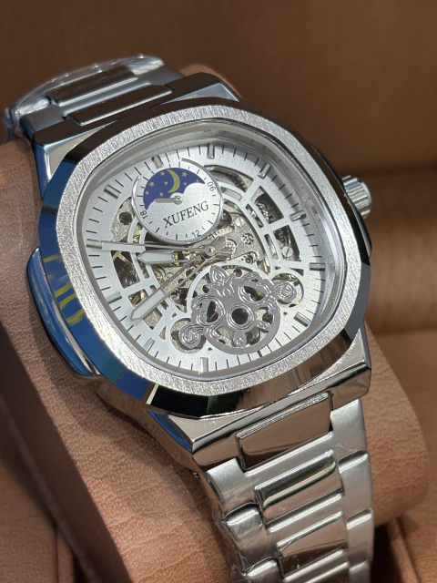 Relógio Automático Xufeng • À prova d’água • Funcional • Aço inoxidável