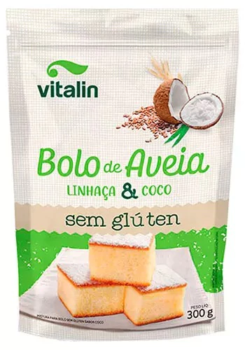 Mistura para Bolo de Aveia Linhaça com Coco 300g - Vitalin