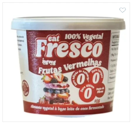 Alimento Vegetal Iogurte de Coco 50%OFF com cupon "Black" Frutas Vermelhas 110g - Eat Fresco