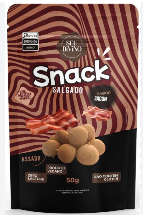 Snacks Sabor Bacon (40%CUPON: "Black") Vegano, Sem Glúten e Lactose Seu Divino 50g - comprar online