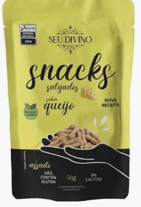 Snacks Sabor Queijo 50g (40%CUPON: "Black") - Vegano, Sem Glúten e Lactose - Seu Divino - comprar online