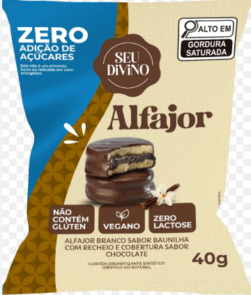 Alfajor de Chocolate com Recheio de Chocolate Zero Açucar 40g - Seu Divino - comprar online
