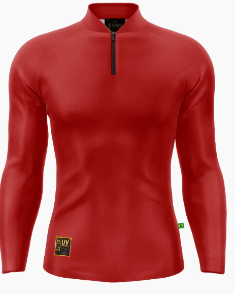 Camiseta Lisa Gola Padre UV 50 Vermelho - King Brasil