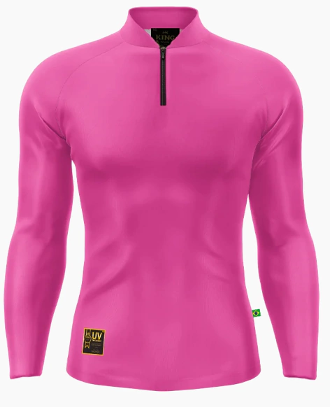 Camiseta Lisa Gola Padre UV 50 Rosa - King Brasil