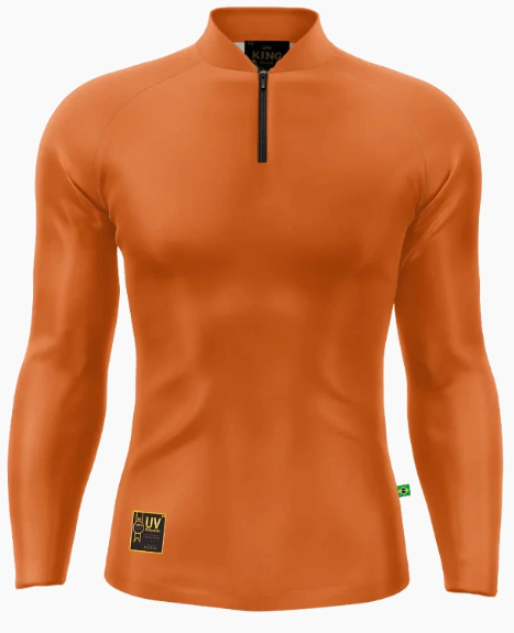 Camiseta Lisa Gola Padre UV 50 Laranja - King Brasil