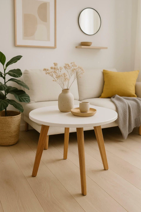 Mesa Ratona Escandinava Nórdica Redonda Retro Melpar - comprar online