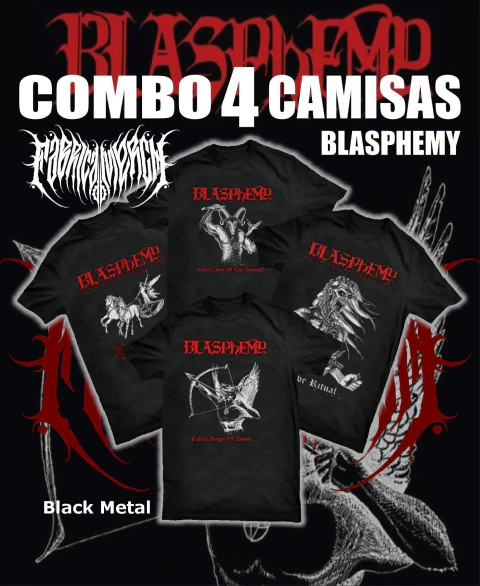 COMBO 4 CAMISETAS BLASPHEMY - comprar online