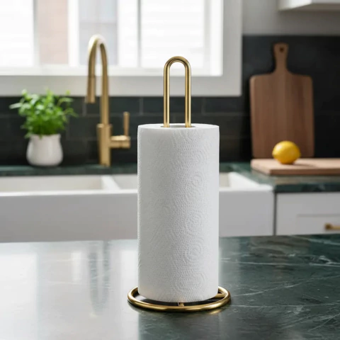 Porta rollo de cocina metálico (dorado, rosa o negro)