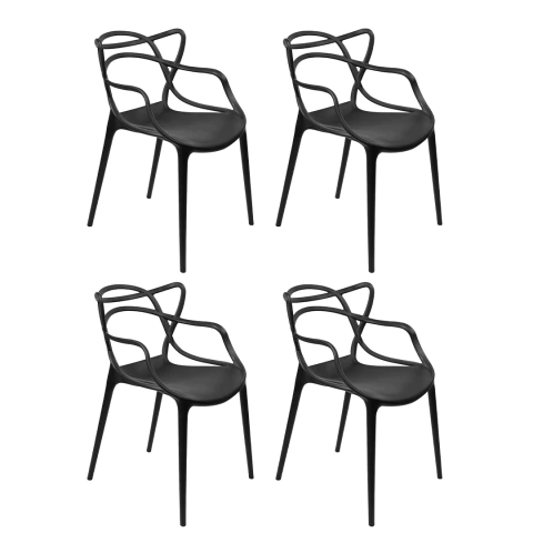 Kit 4 Cadeiras Allegra Preto - comprar online