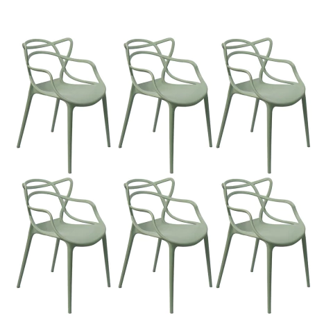 Kit 6 Cadeiras Allegra Verde - comprar online