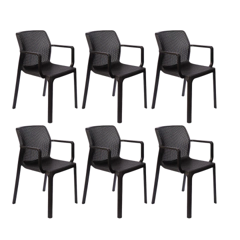 Kit 6 Cadeiras Sardenha Preta - comprar online