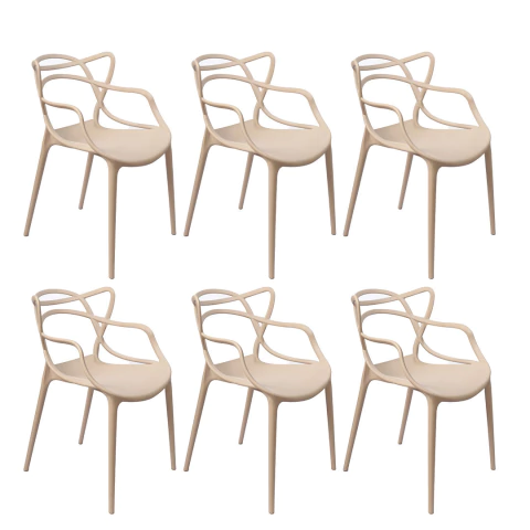 Kit 6 Cadeiras Allegra Bege - comprar online