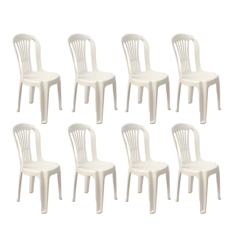 Kit 8 Cadeiras Bistrô Branca - comprar online