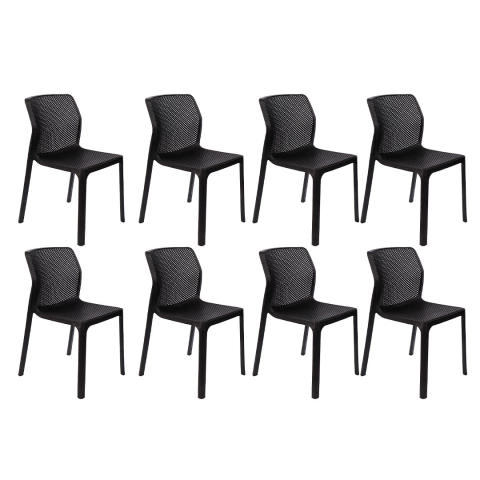 Kit 8 Cadeiras Laryssa Preta - comprar online