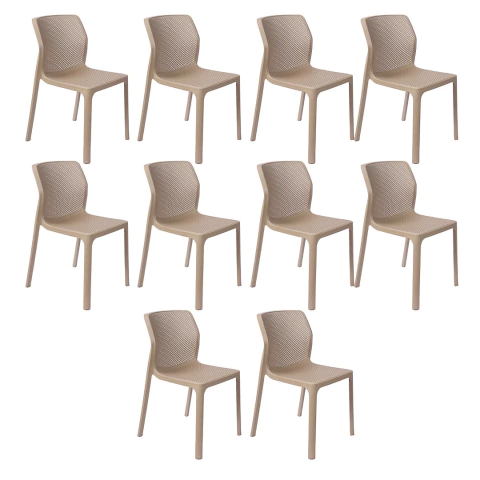 Kit 10 Cadeiras Laryssa Bege - comprar online
