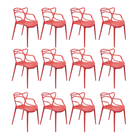 Kit 12 Cadeiras Allegra Vermelho - comprar online