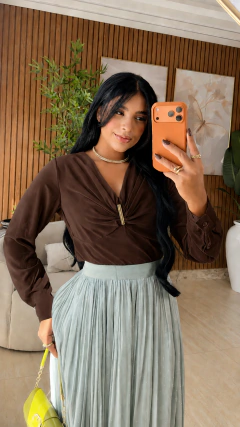 BLUSA MANGA LONGA BRENDA W8207# na internet