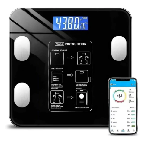 Balança Digital Inteligente Corporal com Bioimpedância e Aplicativo ate 180kg
