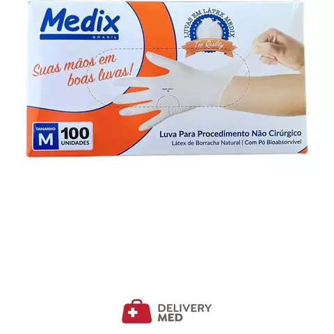 Luva para procedimentos latex Medix M com pó c/100