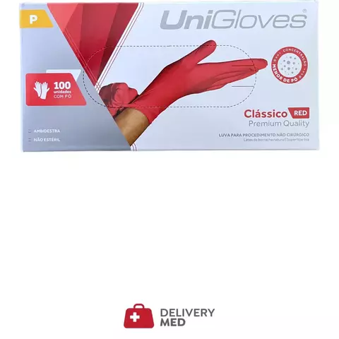 Luva pra procedimentos Unigloves Red P c/100