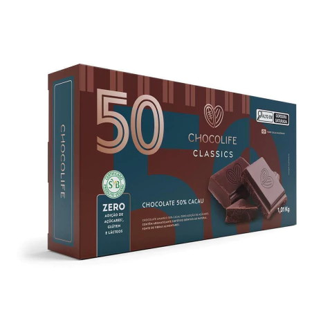 Barra de Chocolate Rechoc Meio amargo Zero Açúcar 1kg