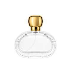 Vidro Tammy 50ml Transparente para Perfumaria Fina com Válvula Ouro