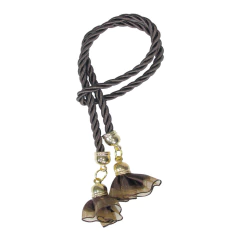 Cordão Marrom com Pingente Flor Ouro (1un) - comprar online