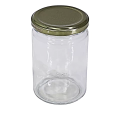 Pote de Vidro Berlim 300ml (1uni) com Tampa Dourada