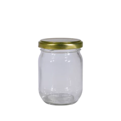 Pote de Vidro Conserva 200ml (1uni) com Tampa Ouro - comprar online